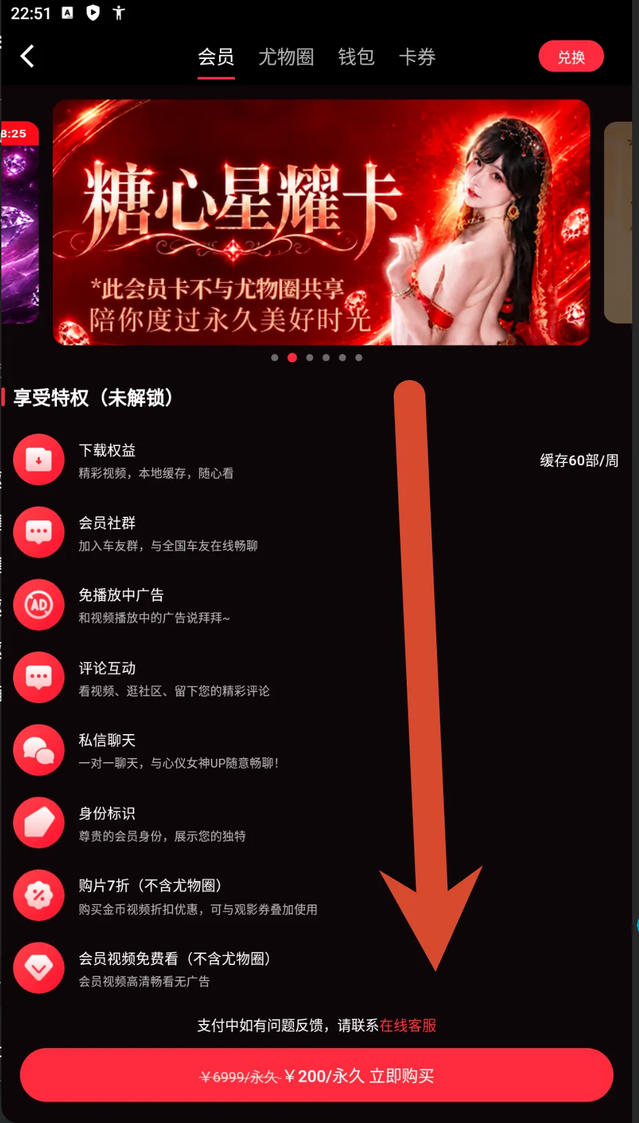 糖心Vlog星耀会员卡价格截图